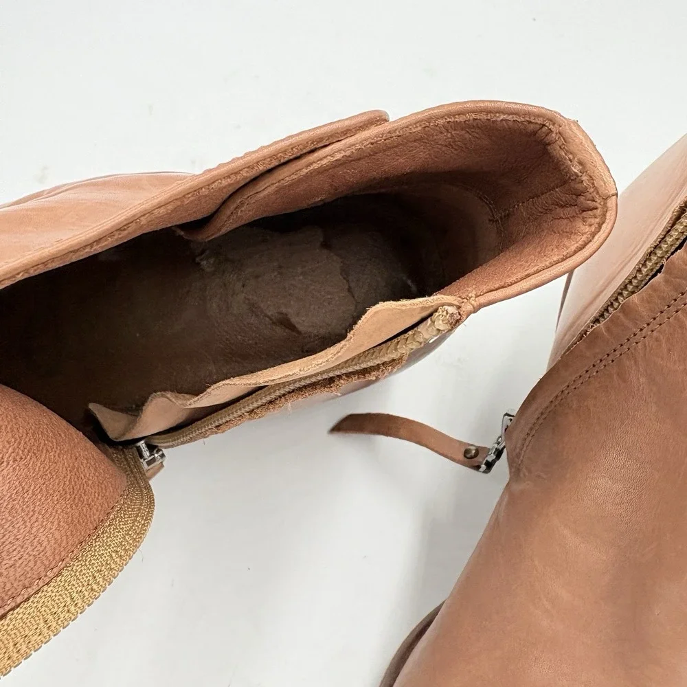 Sam Edelman Petty saddle brown leather ankle boots‎ size 5.5 side zip